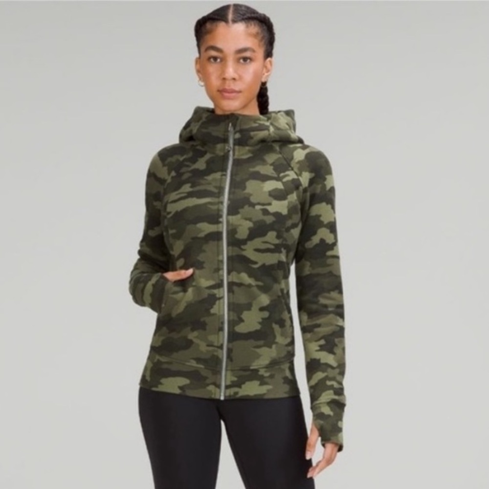 Lululemon Green Camo Scuba Zip Up Hoodie 20